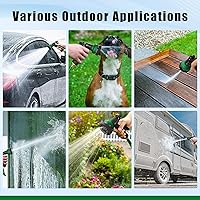 Vista 7 de AUTOMAN Coil Garden Hose 50 ft, EVA Curly Water Hose with Brass Connectors, Recoil Garden Water Hose,Includes 7-Pattern Function