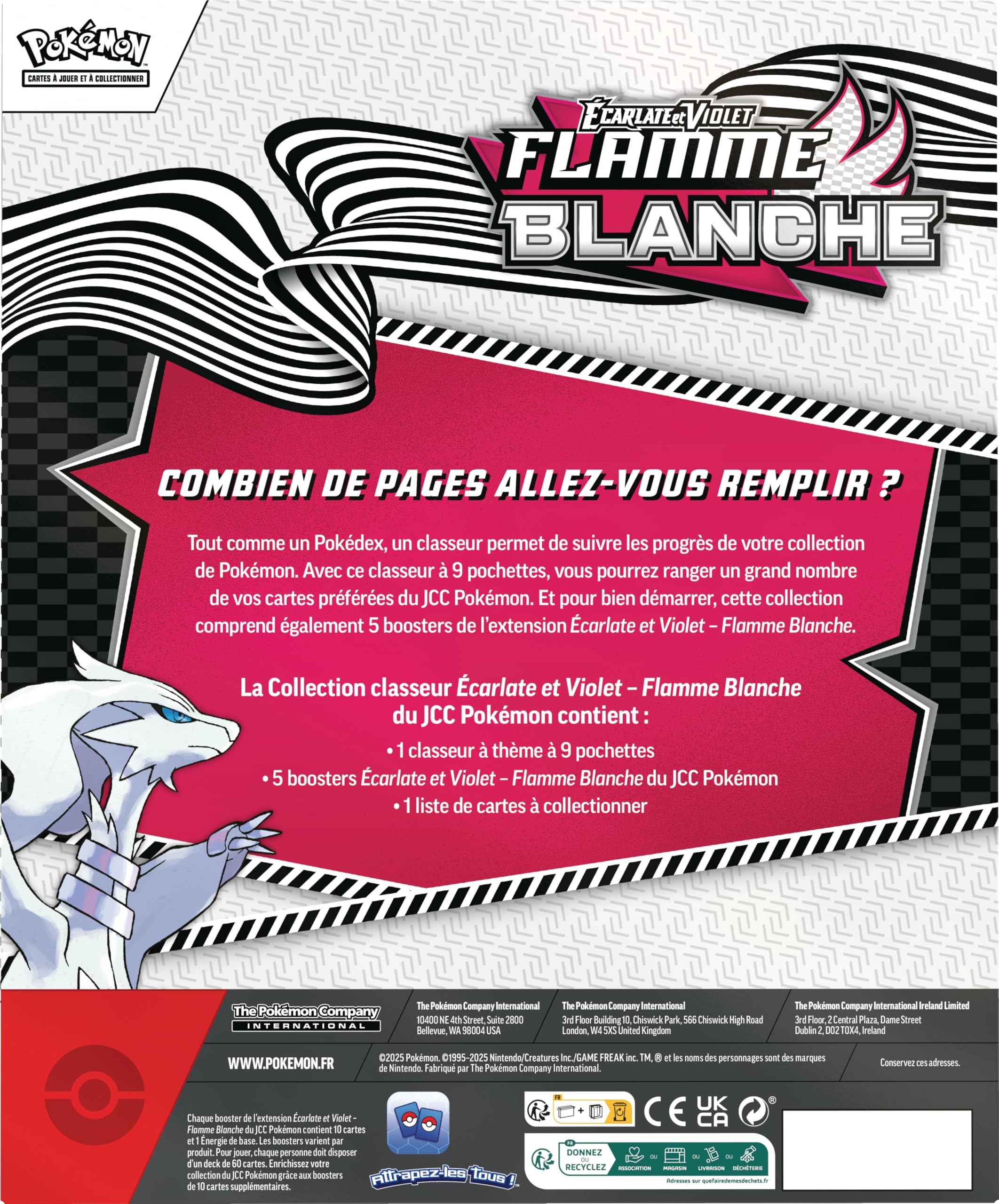Pokémon: Collezione Raccoglitore Scarlatto e Viola - Fiamma Bianca (Raccoglitore Reshiram e 5 Booster) del GCC Pokémon