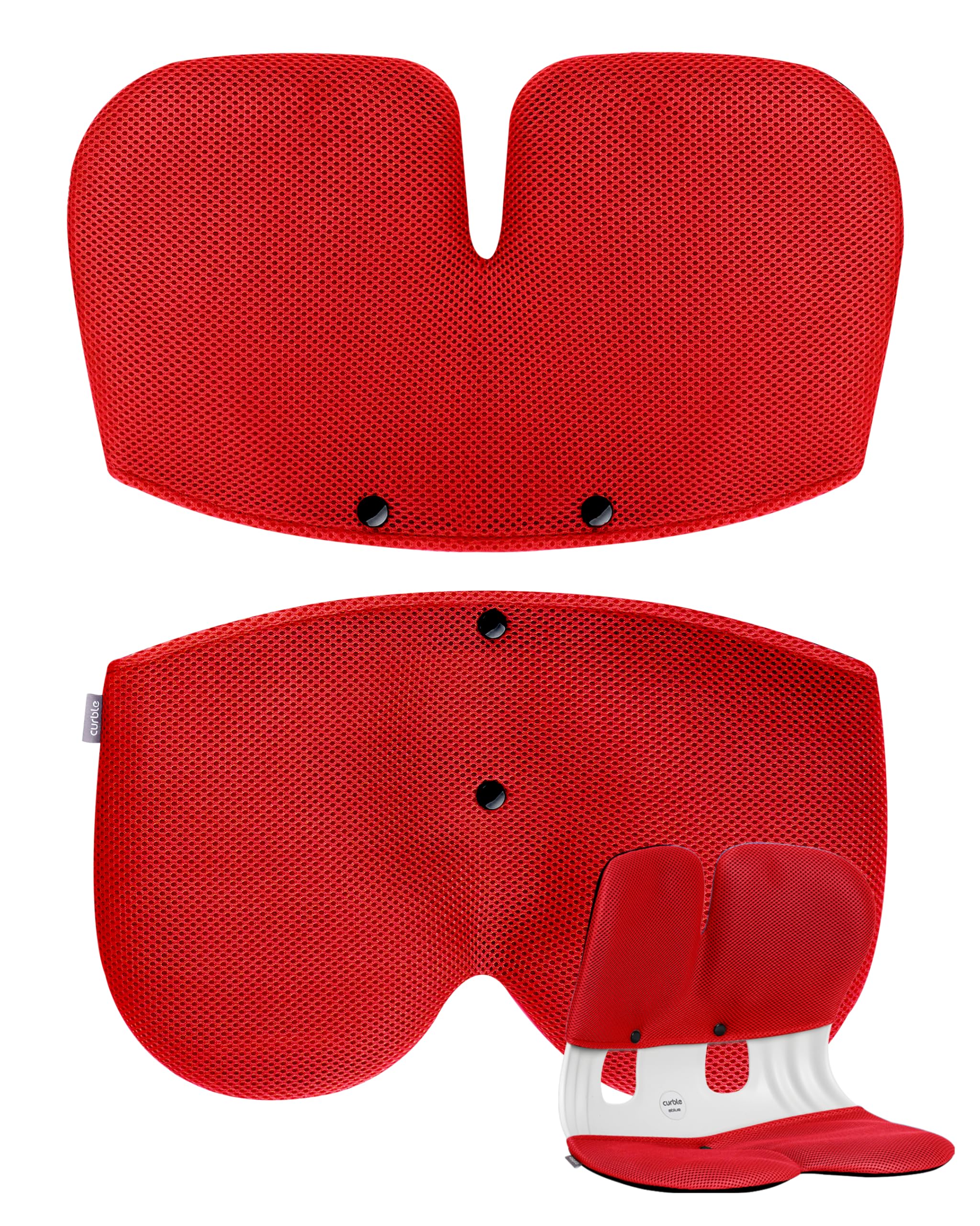curble Grand Cover, Detachable Cover for Adult Chair, Ergonomic Chair Back Support and Lumbar Support (Red)