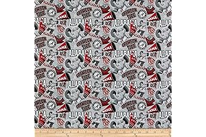 #1 Alabama Crimson Tide Quilting Fabric by the Yard