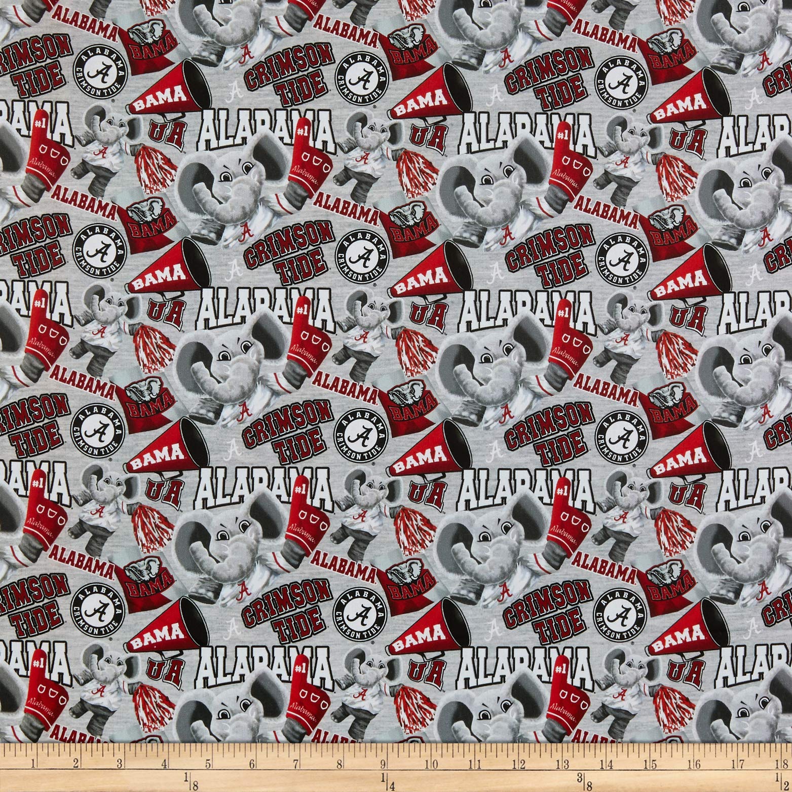 ncaa alabama crimson tide ncaa mascot fabric by the yard