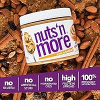 Vista 4 de Nuts 'N More Mantequilla de almendras y pasas de canela, aperitivo keto totalmente natural, bajo en carbohidratos, bajo en azúcar, sin gluten, sin