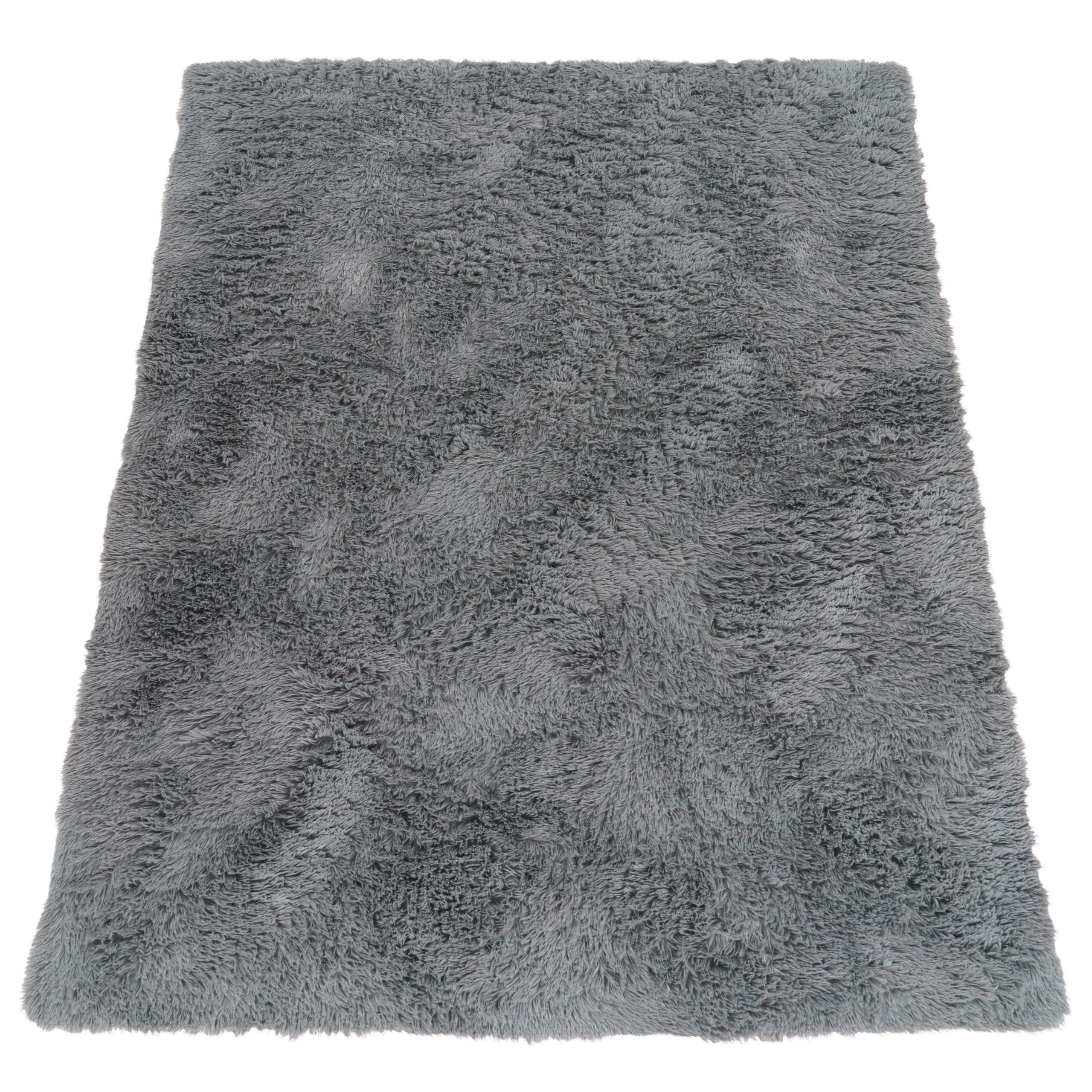 Paco Home Hochflor Teppich Wohnzimmer rutschfest Fellteppich Shaggy Flauschig Weich Modern Kunstfell Fell Imitat Einfarbig, Grösse:200x280 cm, Farbe:Grau