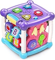 VTech Busy Learners Activity Cube Purple - Toddler Learning Toy with Lights, Songs, Shapes & Animals for Babies 6-36 Months