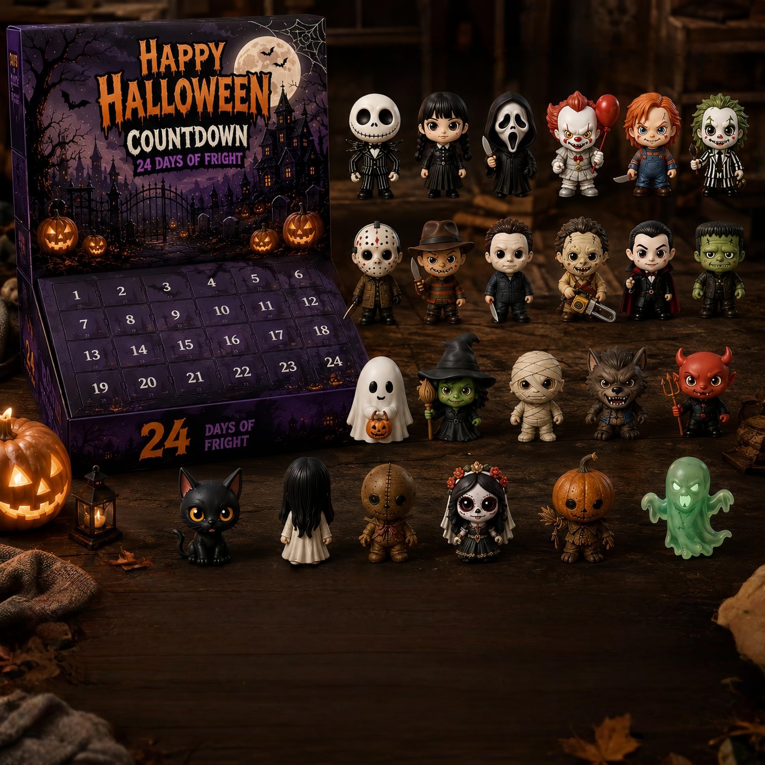 Halloween Advent Calendar,24 Day Haunted House Countdown