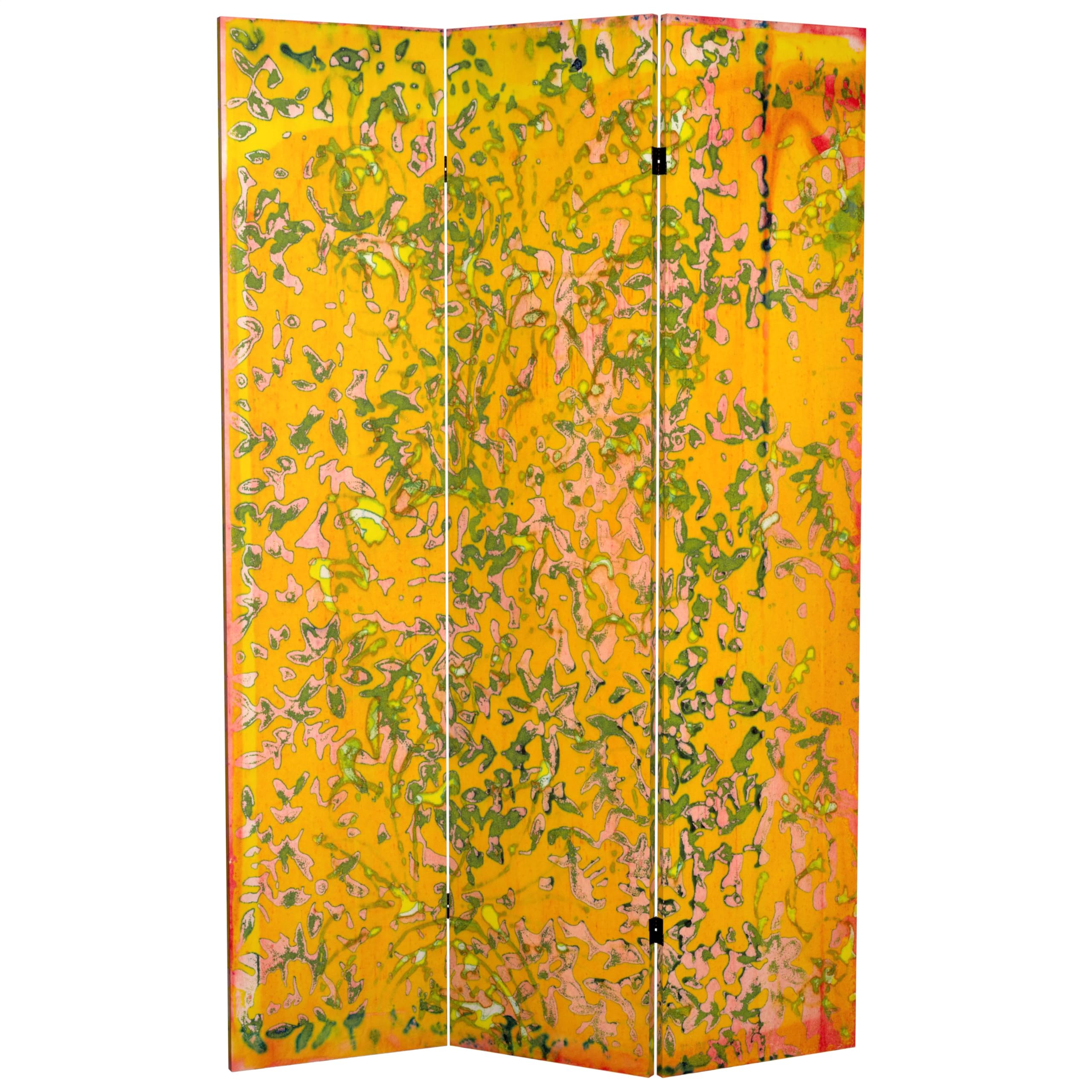 Red Lantern 6 ft. Tall Double Sided Dancing Colors Canvas Room Divider, Ivy