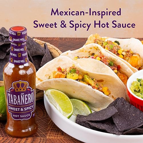 Miniatura 6 de Salsa picante de agave picante de Tabañero, totalmente natural, sin gluten, baja en sodio, vegana, kosher, fabricada en los Estados Unidos, botella