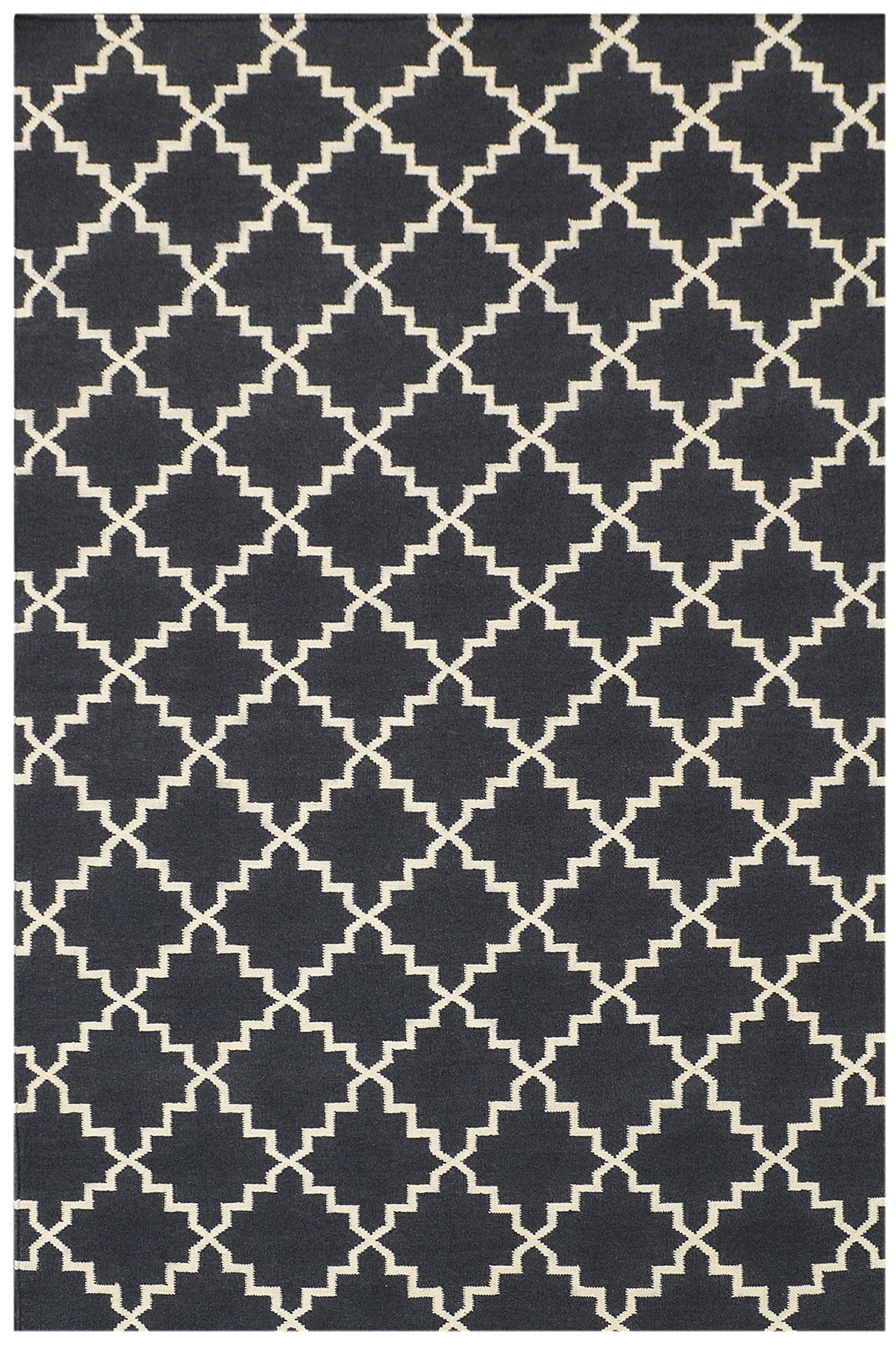 Tapis de salon Eugenie gris foncé 140x200 cm pour intérieur moderne