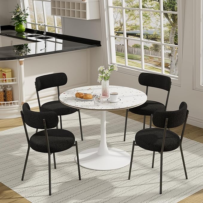 KATBOC 35.4'' Tulip Dining Table Set for 4, 5Piece Modern