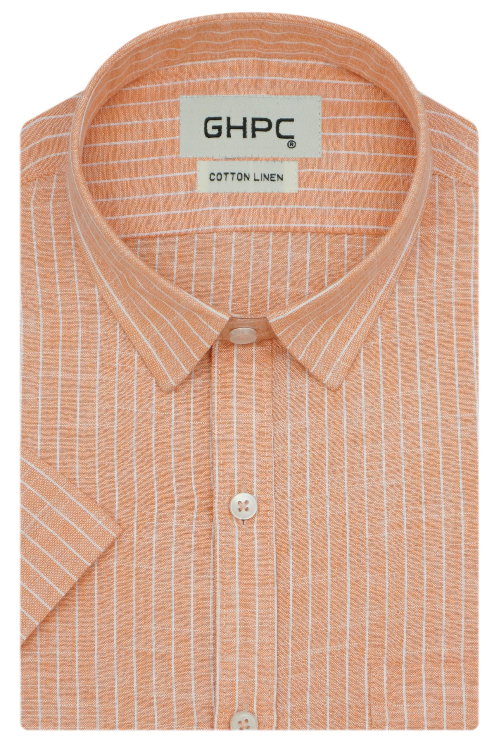 ghpc Cotton Linen Striped Half Sleeves Regular Fit Shirt for Man-picture-29