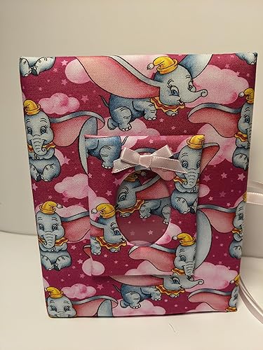Disneys Dumbo Fabric Custom Photo Album in Pink, Personalize, Dumbo Brag Book, 7 x 5 Album