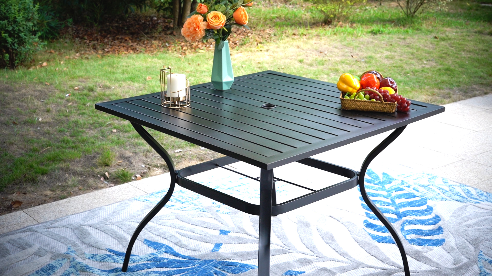 Outdoor Dining Table YITAHOME Garden Table, 78cm Square Outdoor
