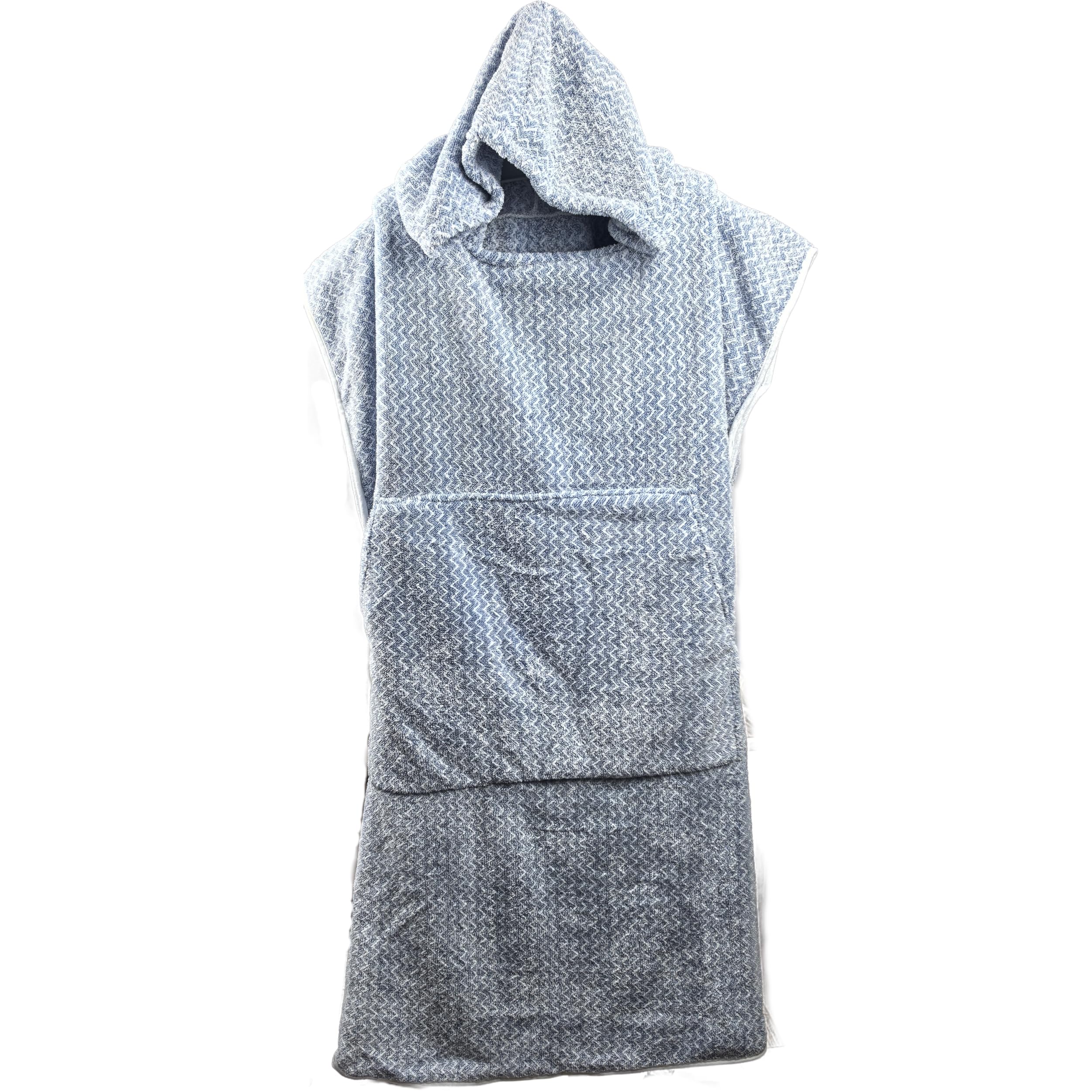 SOFTBATFY Changing Towel Swim Poncho Towel with Pocket Plus Size Warm Coral Fleece Hoodie Towel -One Size Fit All (Blue)