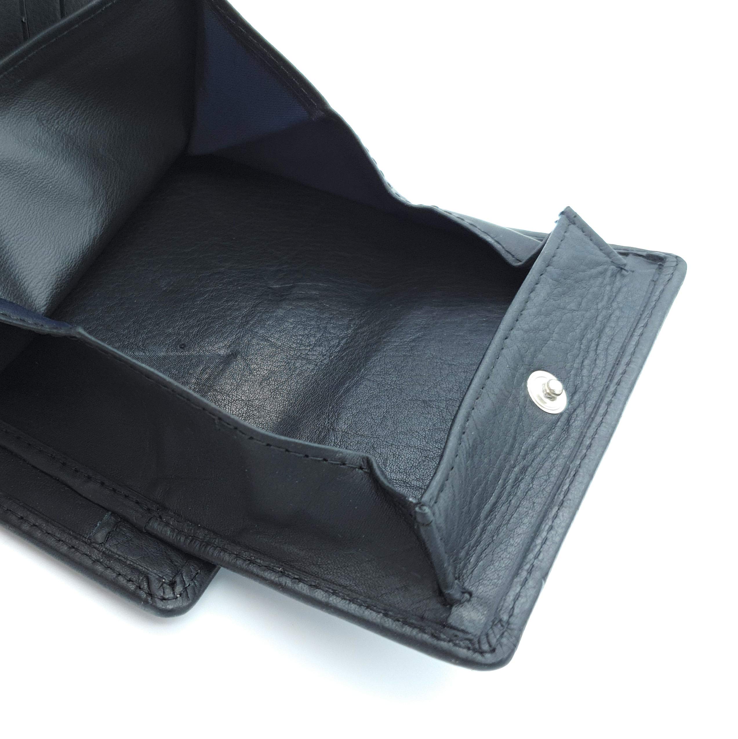 Öko Leder (echt Leder) Geldbörse Portemonnaie Wiener Schachtel RFID NFC Schutz 100% pflanzlich gegerbt