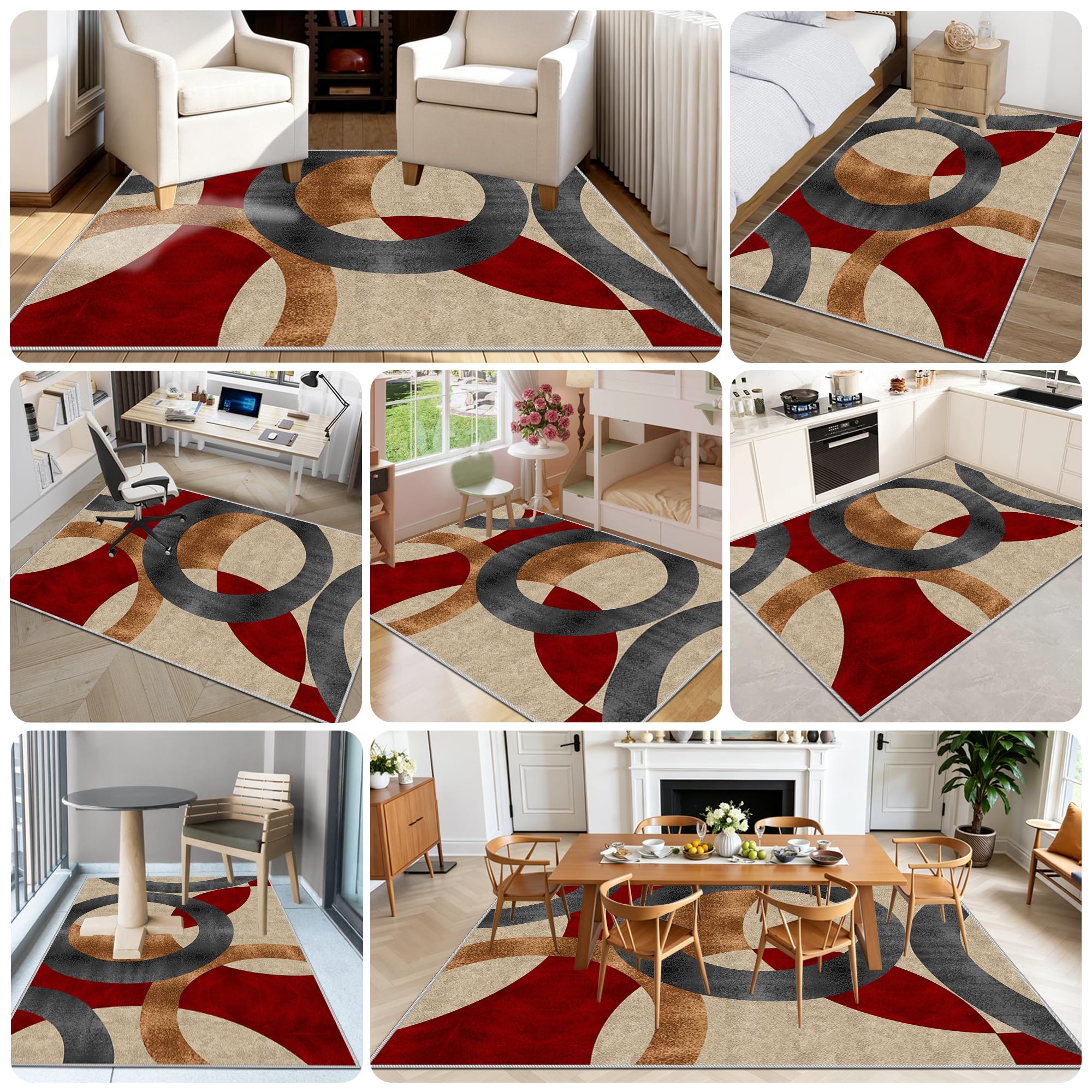 Duży antypoślizgowy dywanik do sypialni Można prać w pralce Wewnętrzny dywanik do salonu na korytarz pralnia jadalnia biuro kuchnia 100 x 130 cm / 39,37 x 51,18 cala