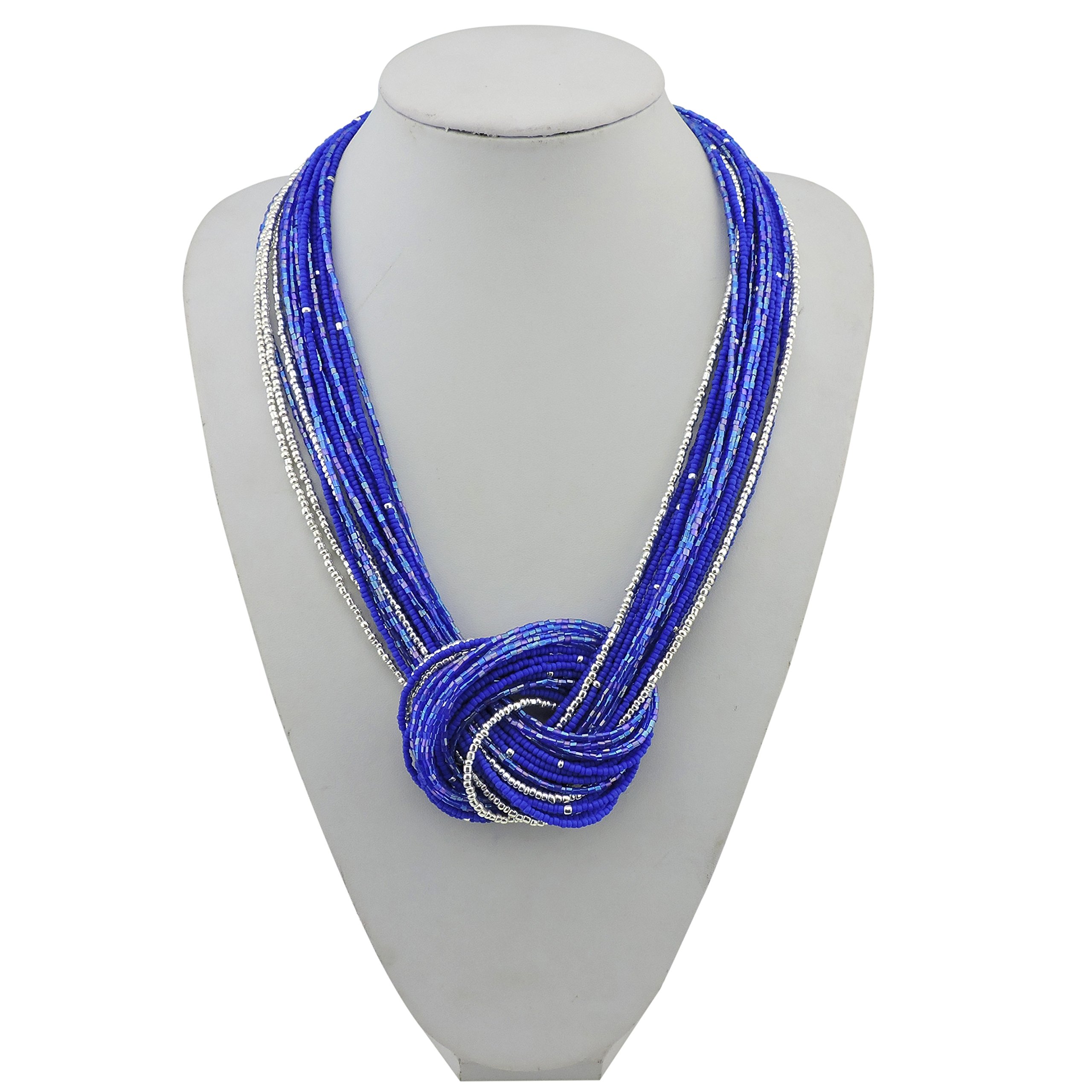 Bocar Collana a nodo multistrato con perline di semi (NK-10316)