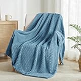 Exclusivo Mezcla Fleece Throw Blanket Extra Large, Super Soft and Warm Blankets for Couch, Sofa and Bed Waffle Textured, Cozy, Fuzzy and Lightweight (Slate Blue, 50x70 Inches)