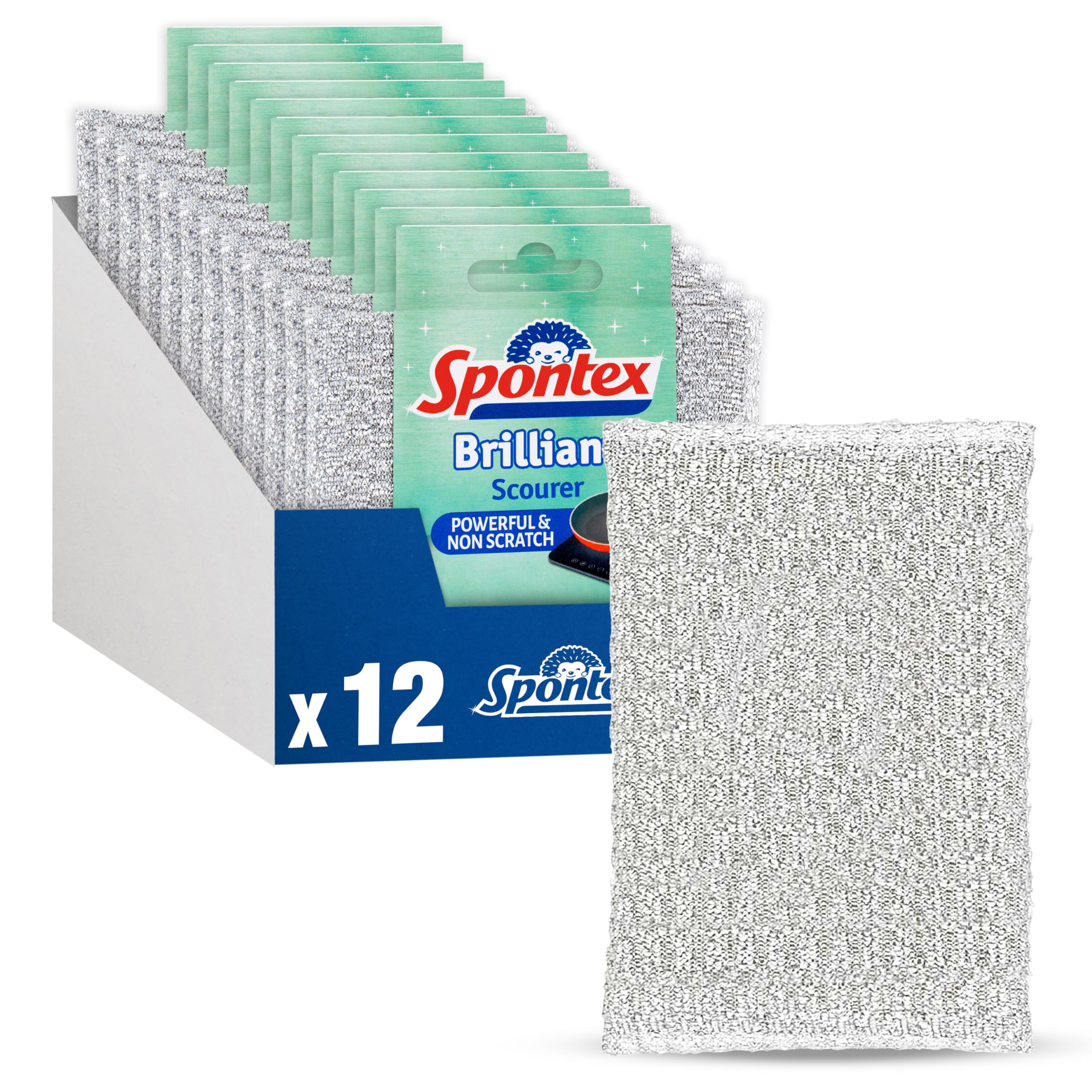 Spontex Brilliant Scourer Pad (Pack of 12)