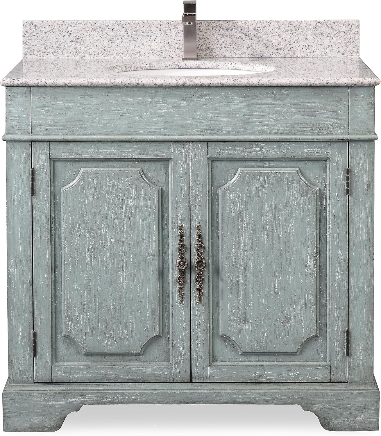 Benton Collection 36'' Shabby Chic Cottage Style Bathroom Vanity (Teal)