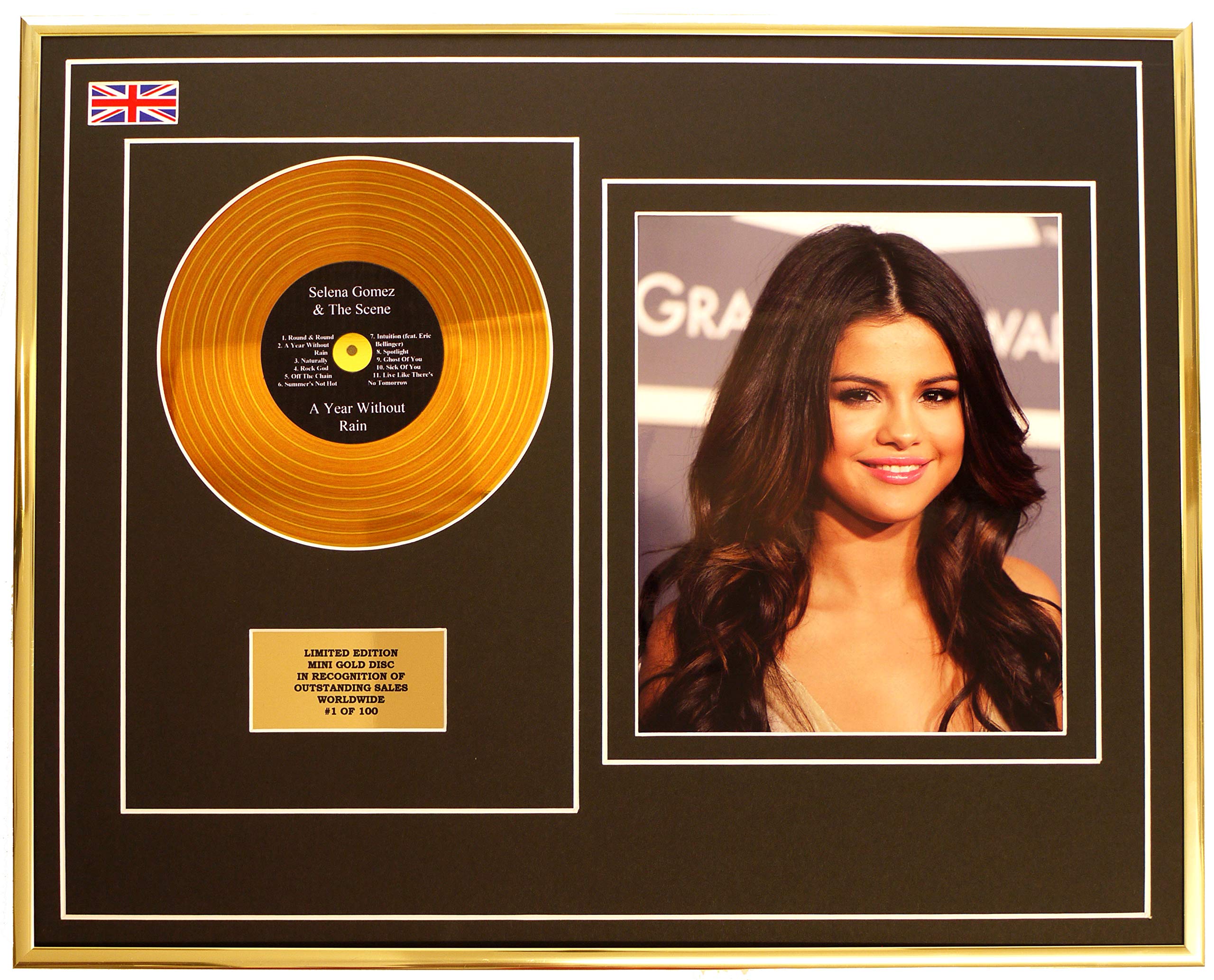 Everythingcollectible Selena Gomez & The Scene/MINI Metall Gold DISC & Foto Display/Limitierte Edition/COA/A Year Without RAIN