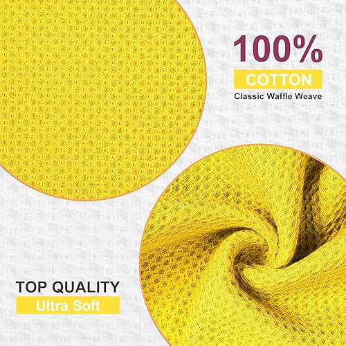 Miniatura 35 de Homaxy Paños de cocina 100% algodón, paquete de 8 – 12 x 12 pulgadas, tejido de gofre, muy suaves y absorbentes, paños de cocina de secado rápido