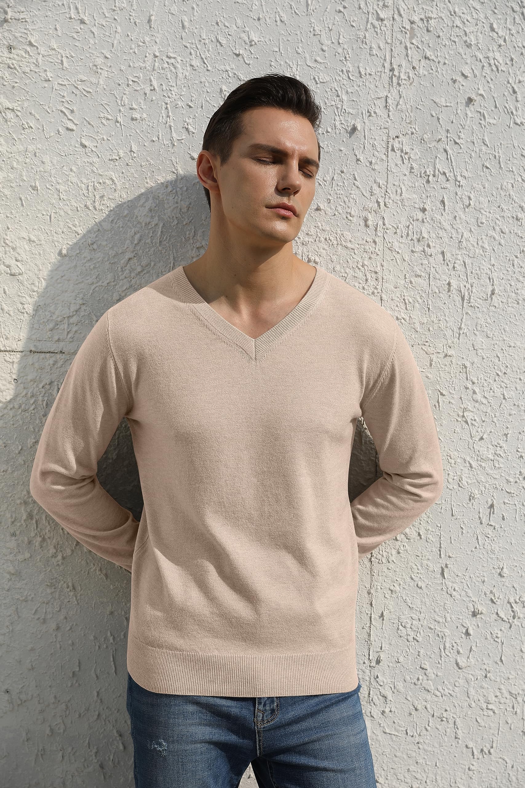 Hisir Cardigan en tricot léger classique et doux en laine avec boutons pour homme