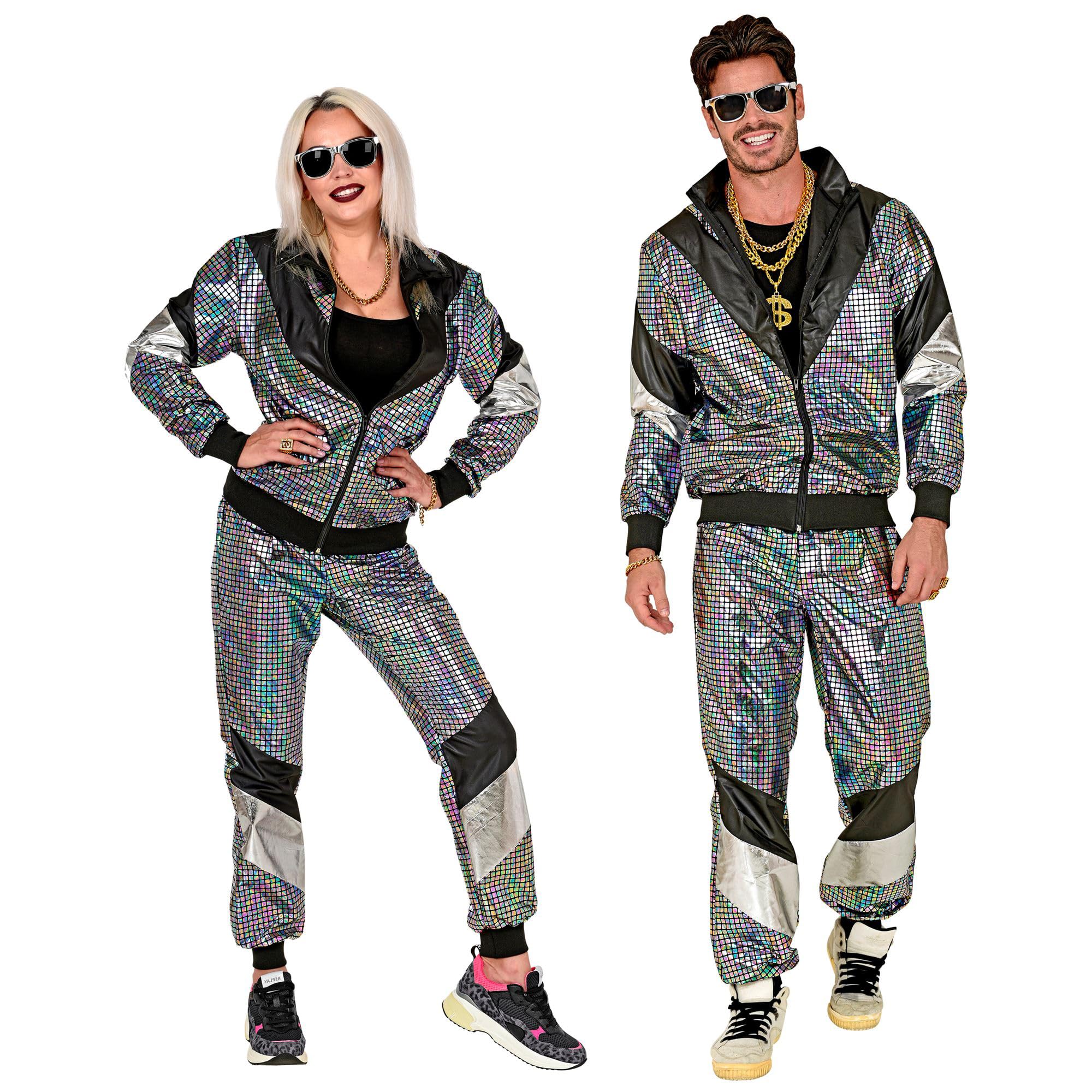 W WIDMANN MILANO Party Fashion - Kostüm Trainingsanzug, Disco-Style, 80er Jahre Outfit, Jogginganzug für Karneval & Party