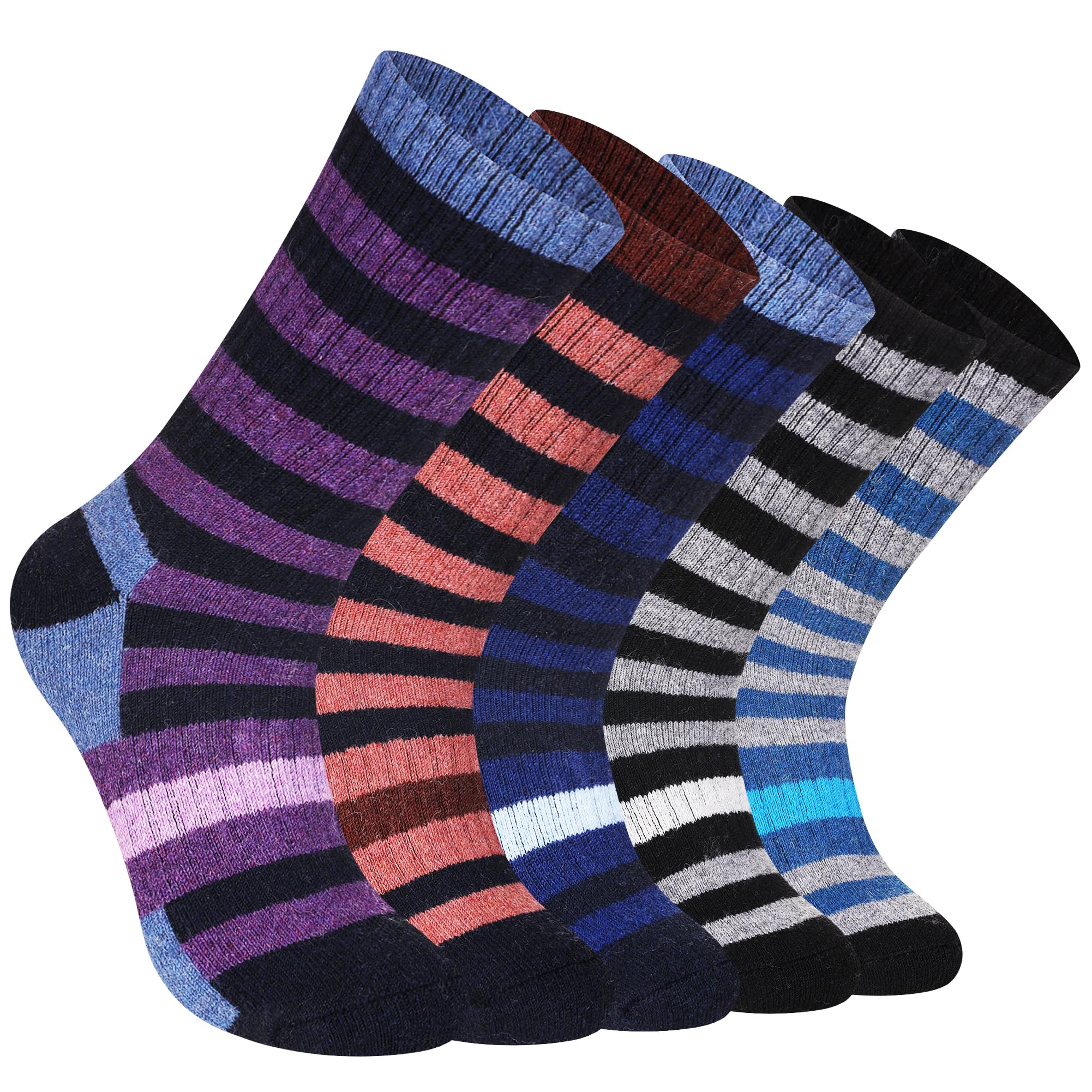 DoSmart Womens Merino Wool Hiking Socks Thermal Warm Walking Boot Winter Crew Cushion Work Socks 5 Pairs