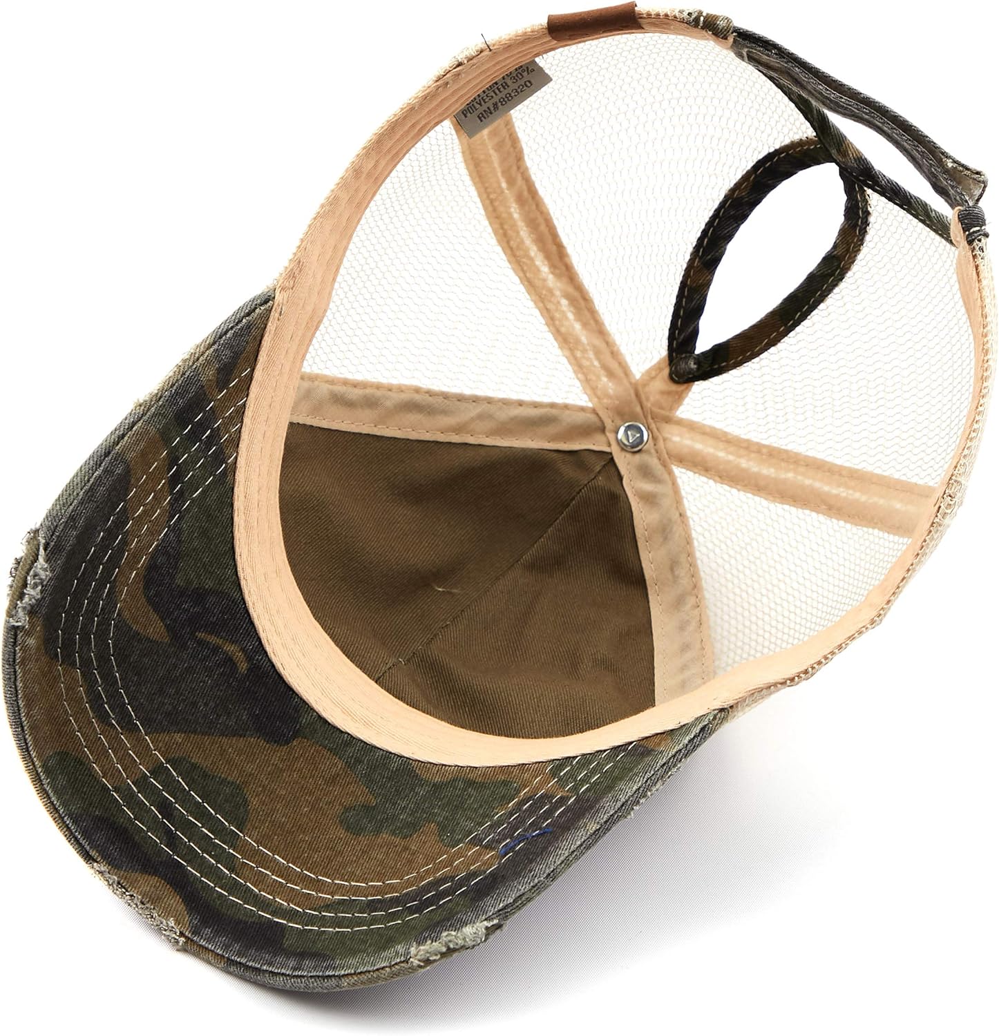 C.C Exclusives Hatsandscarf Washed Distressed Cotton Denim Ponytail Hat Adjustable Baseball Cap (BT-14) - Image 6