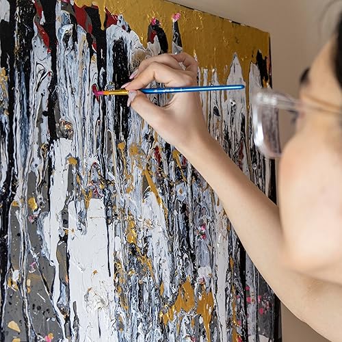 Miniatura 8 de Mr. Pen - Pinceles para pintura acrílica, 20 piezas, mango ergonómico de madera, cerdas sintéticas en diferentes tamaños y formas, pinceles de