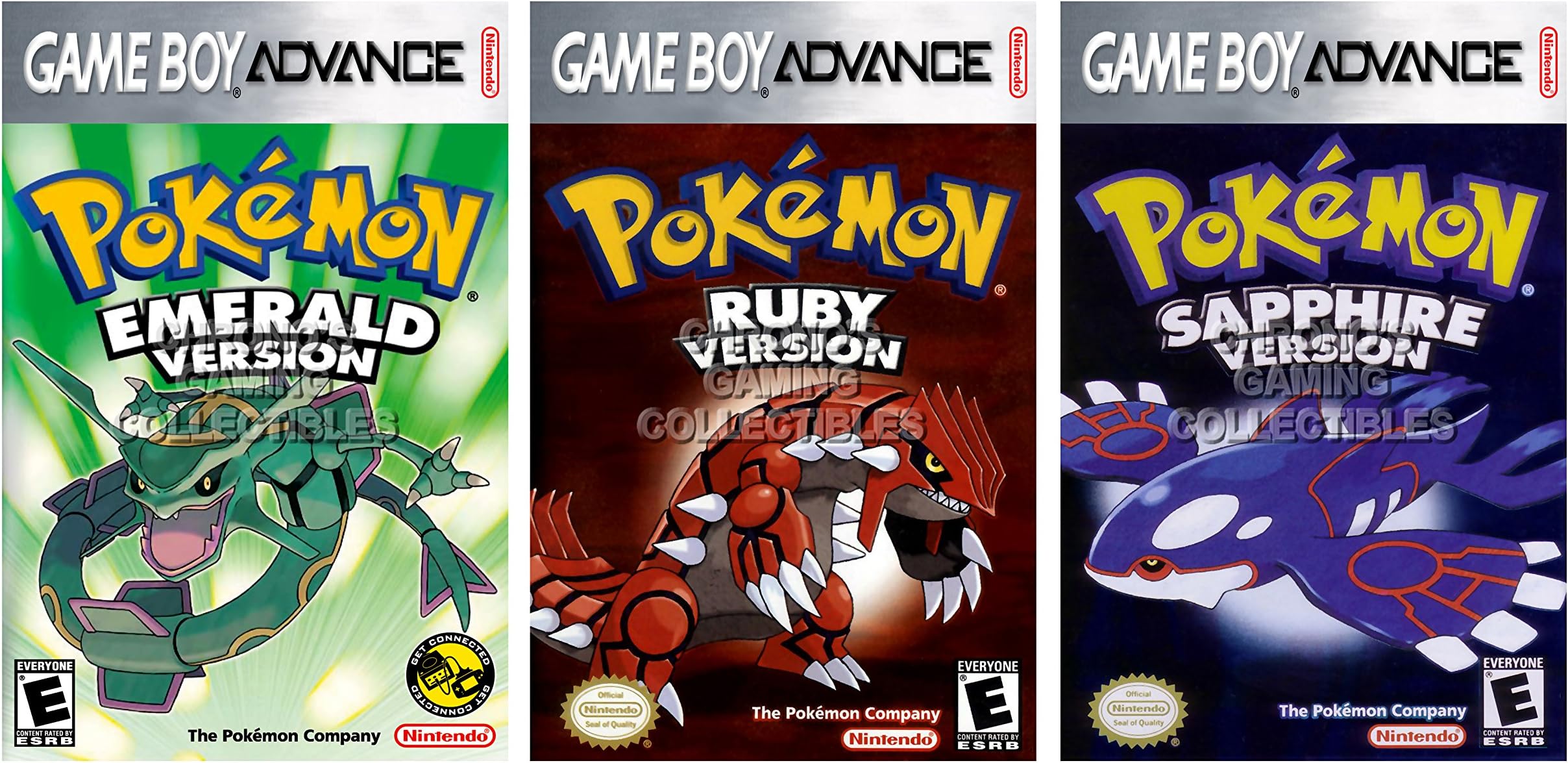 CGC Huge Poster GLOSSY FINISH - Pokemon Emerald Ruby Sapphire BOX ART SET - Nintendo Game Boy Advance - GBASET4 (24" x 36" (61cm x 91.5cm))