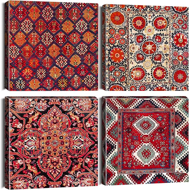 Artscope Tradycyjna sztuka ścienna w stylu vintage, druk na płótnie, bohema, turecki, marokański styl, nowoczesna grafika ścienna, oprawiona, na prezent, do łazienki, domu, kuchni, biura, dekoracja,