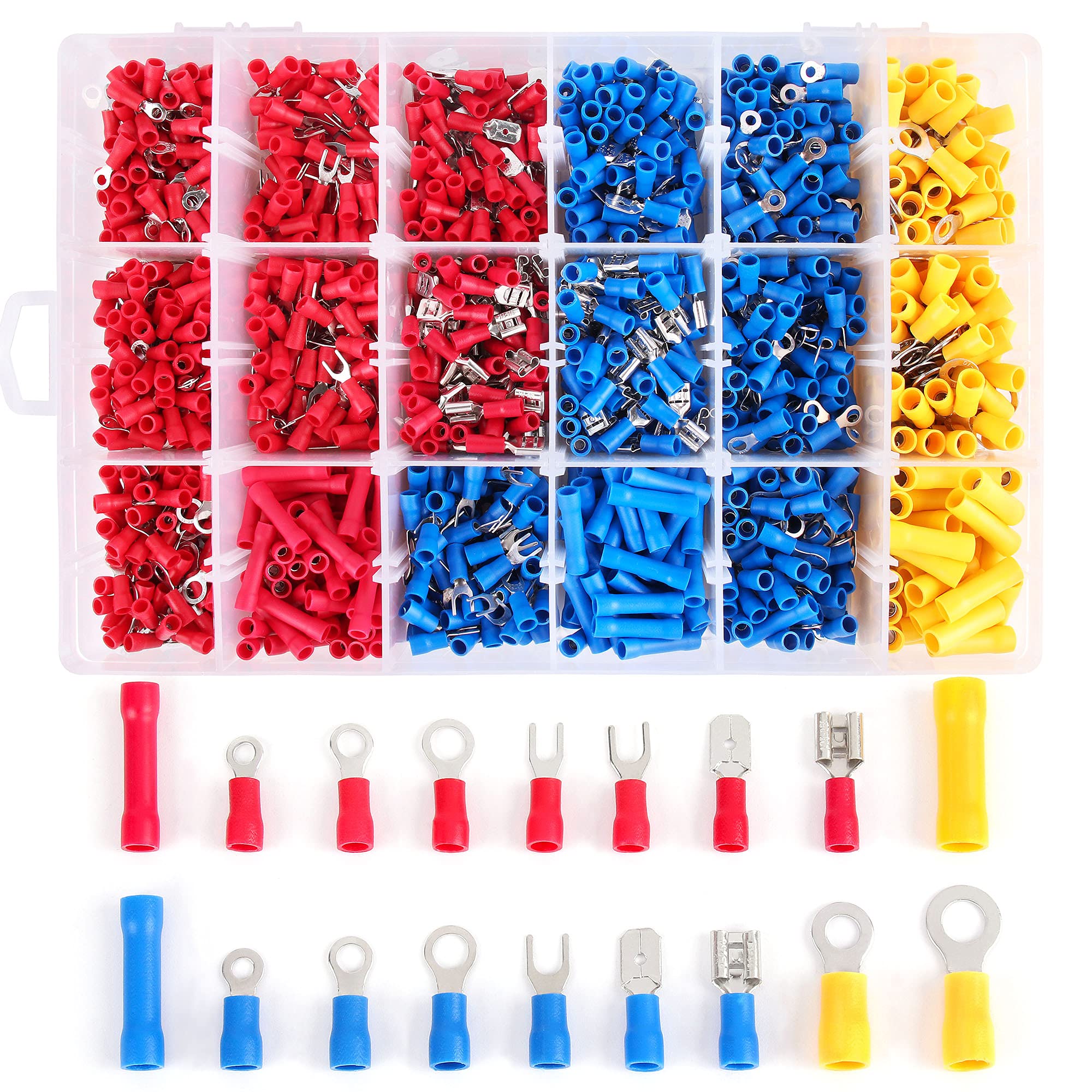 Sponsored Ad – 1280PCS Crimp Connectors Set - Assorted Insulated Butt Bullet Spade Fork Ring Connector Solderless Crimp Terminals Kit - Electrical Crimps for Secure Wiring
