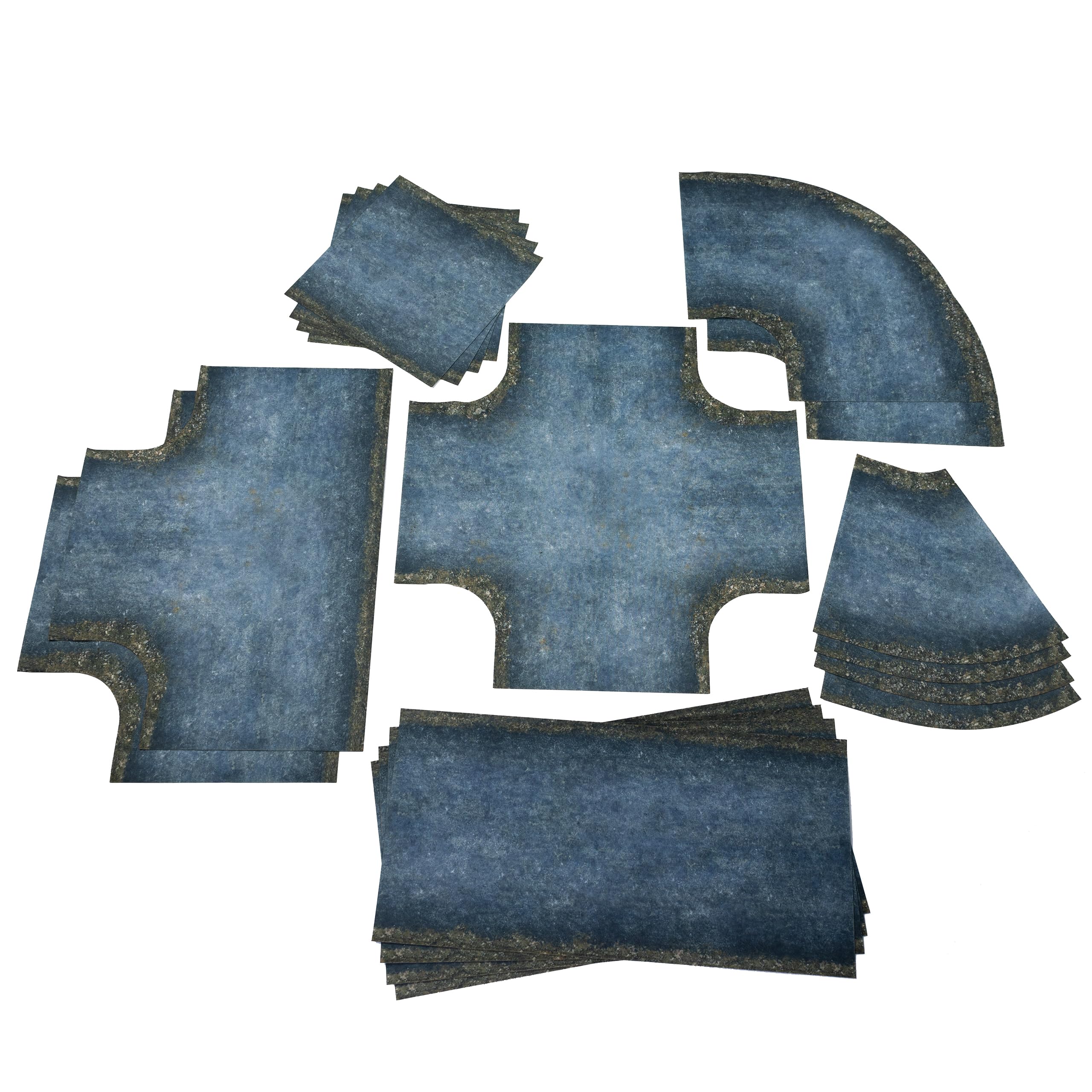 Old Asphalt Roads - Non-Slip Fabric 2D Road Set (Width 16.2 cm / 6.3 inches), Alt-Asfalt