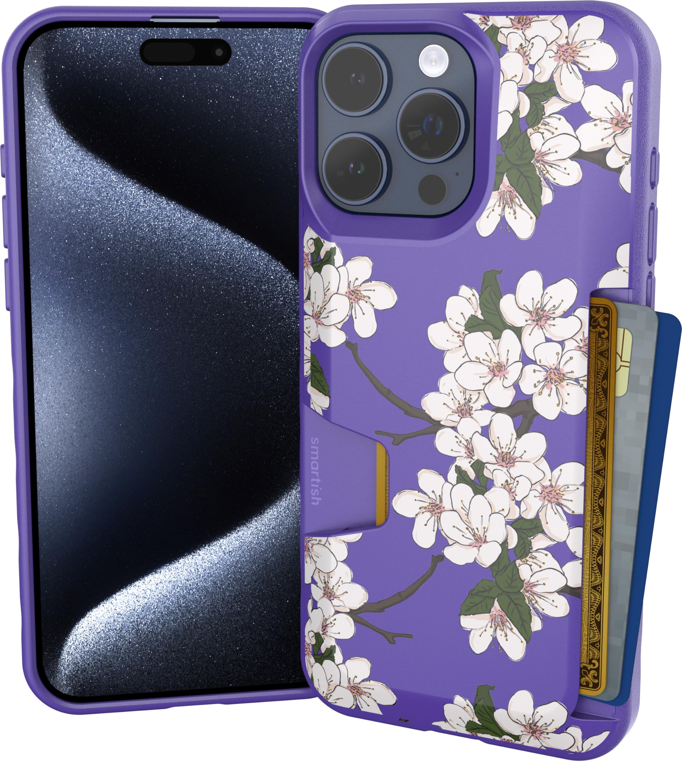 Smartish® iPhone 15 Pro Max Wallet Case - Wallet Slayer Vol. 1 [Slim + Protective] Credit Card Holder - Drop Tested Hidden Card Slot Cover Compatible