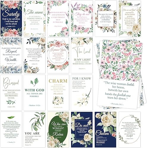 60 mini tarjetas de oración para mujeres con versículos bíblicos surtidos inspiradores, tarjetas de aliento religioso, tarjetas de escritura para