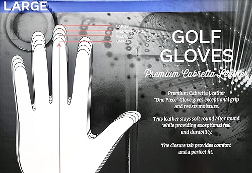 Miniatura 2 de KIRKLAND SIGNATURE Guantes de golf para hombre de cuero Cabretta premium, grandes, paquete de 3