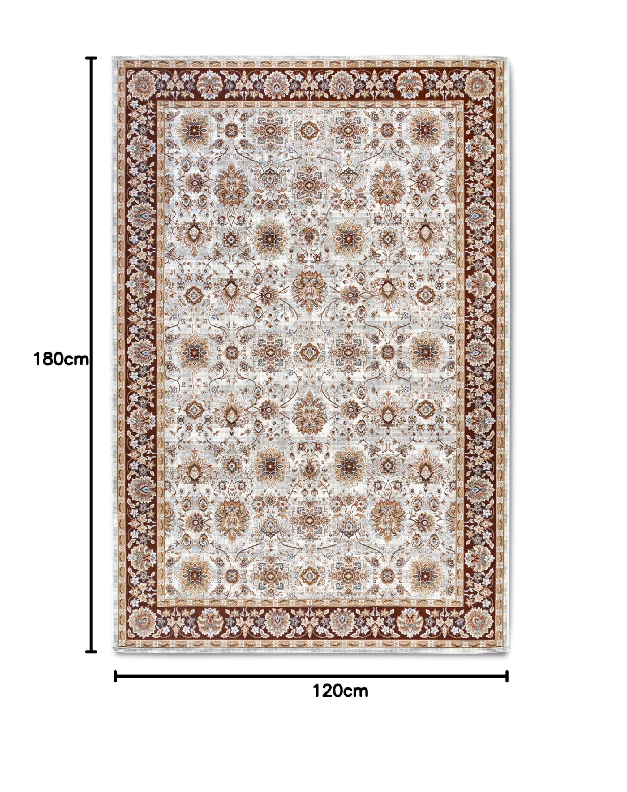 Villeroy & Boch Nicolas Tapis d'intérieur et d'extérieur Oriental tissé à Plat, Design Oriental Classique, certifié Öko-Tex Résistant aux intempéries et aux UV, Balcon, terrasse, Jardin – Marron