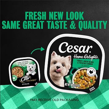 Cesar Home Delights Wet Dog Food, Turkey & Potatoes, 3.5 oz, 24 Count