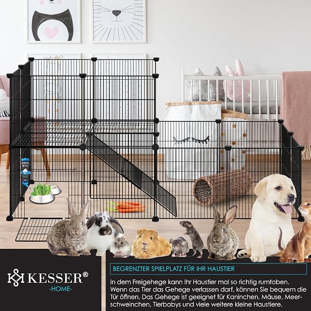 Foto 4 de 8 de KESSER® Recinto Exterior para Conejos de Malla metálica XXL, Incl. Puerta, recinto para Animales pequeños