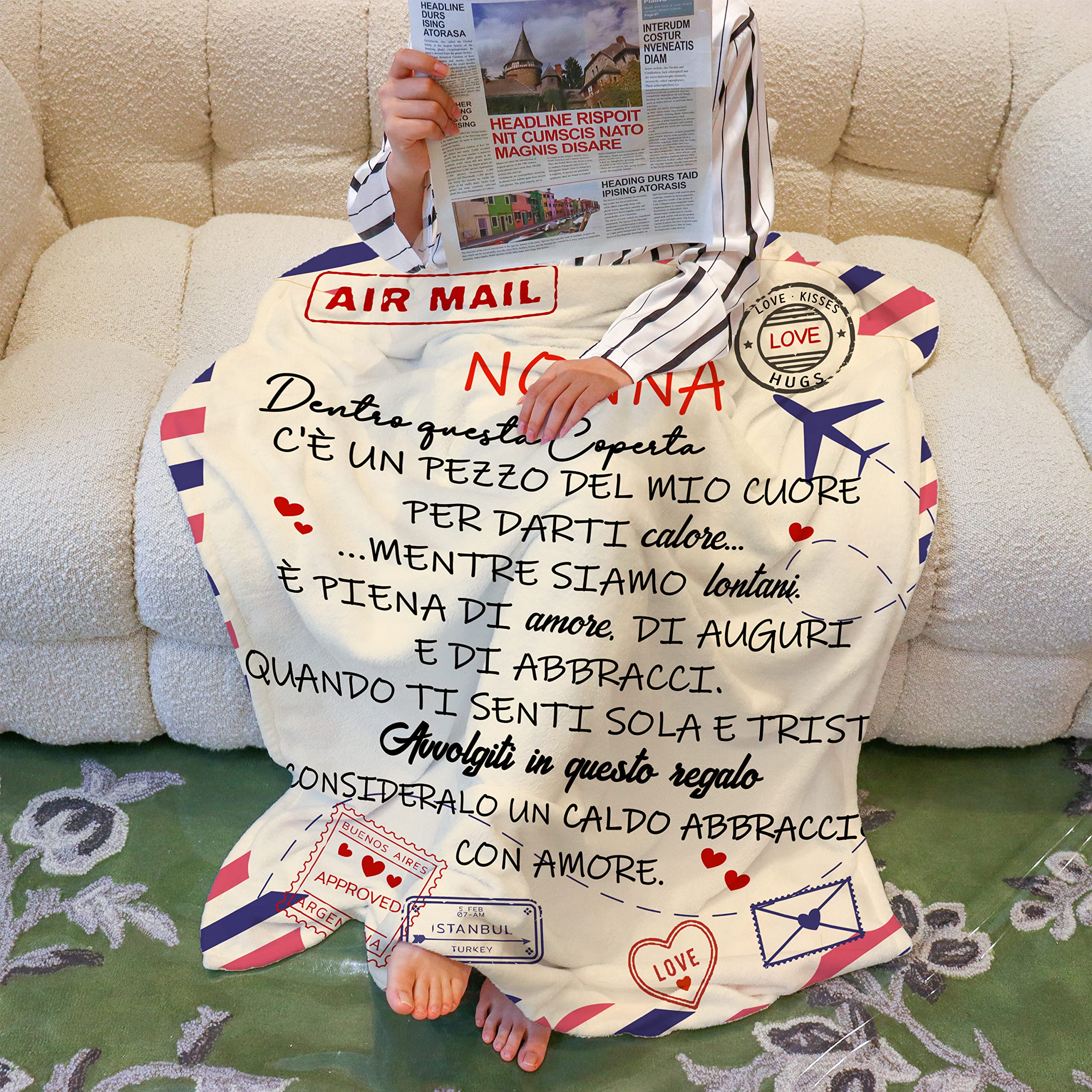 Coperta Di Flanella Per Nonna - 50x60 Pollici, Morbida E Divertente - Regalo Perfetto Per Compleanni, Natale O Festa Della Mamma