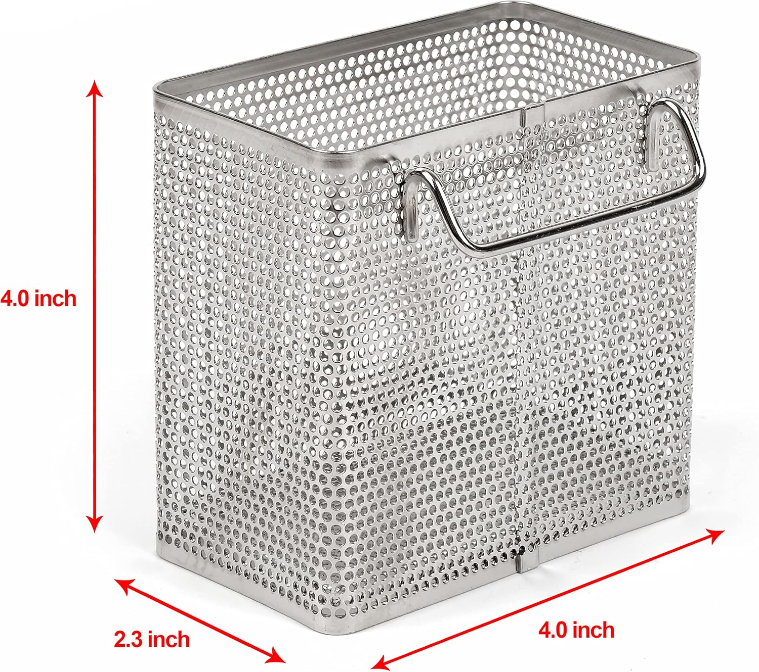 LENITH Kitchen Utensil Chopsticks Perforated Holder with Hooks - 304 Stainless Steel Storage for Organizer Dishwasher Safe (Small Rectangle) image 3