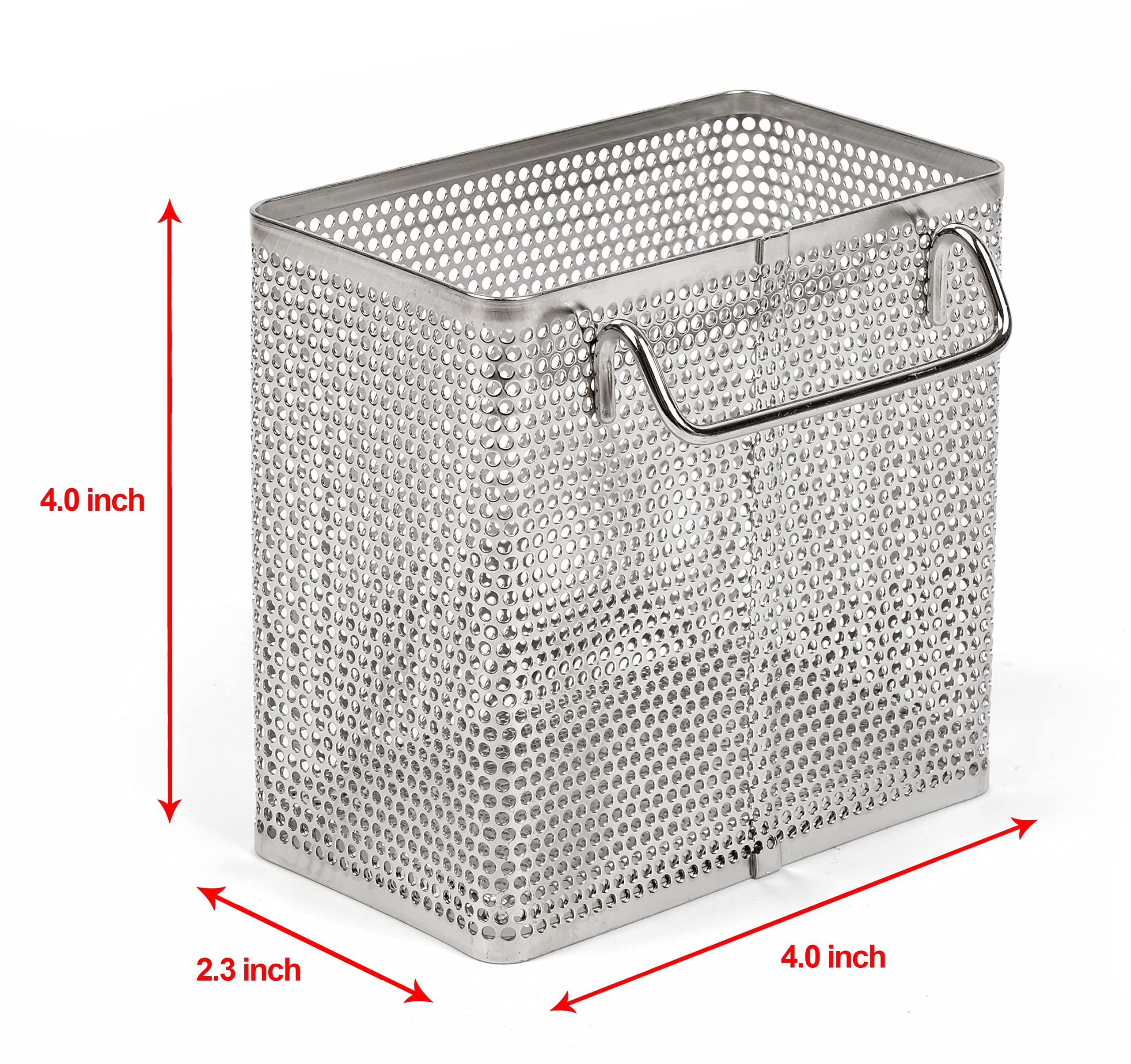 LENITH Soporte perforado para palillos de cocina con ganchos, almacenamiento de acero inoxidable 304 para organizador, apto para lavavajillas (pequeño rectangular)