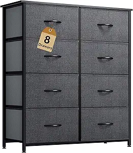 DWVO Dresser for Bedroom, Fabric Dresser with 8 Drawers, Chest of Drawers for Closet, Living Room