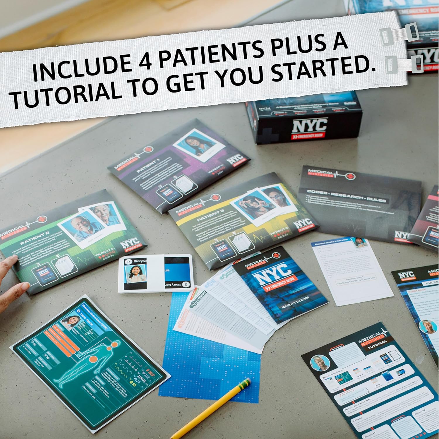 TOMY Medical Mysteries Investigation Game - Cooperative Game with 4 Cases to Solve - Will Your Patient Survive The Night - Individual, Date Night and Party Game for Adults