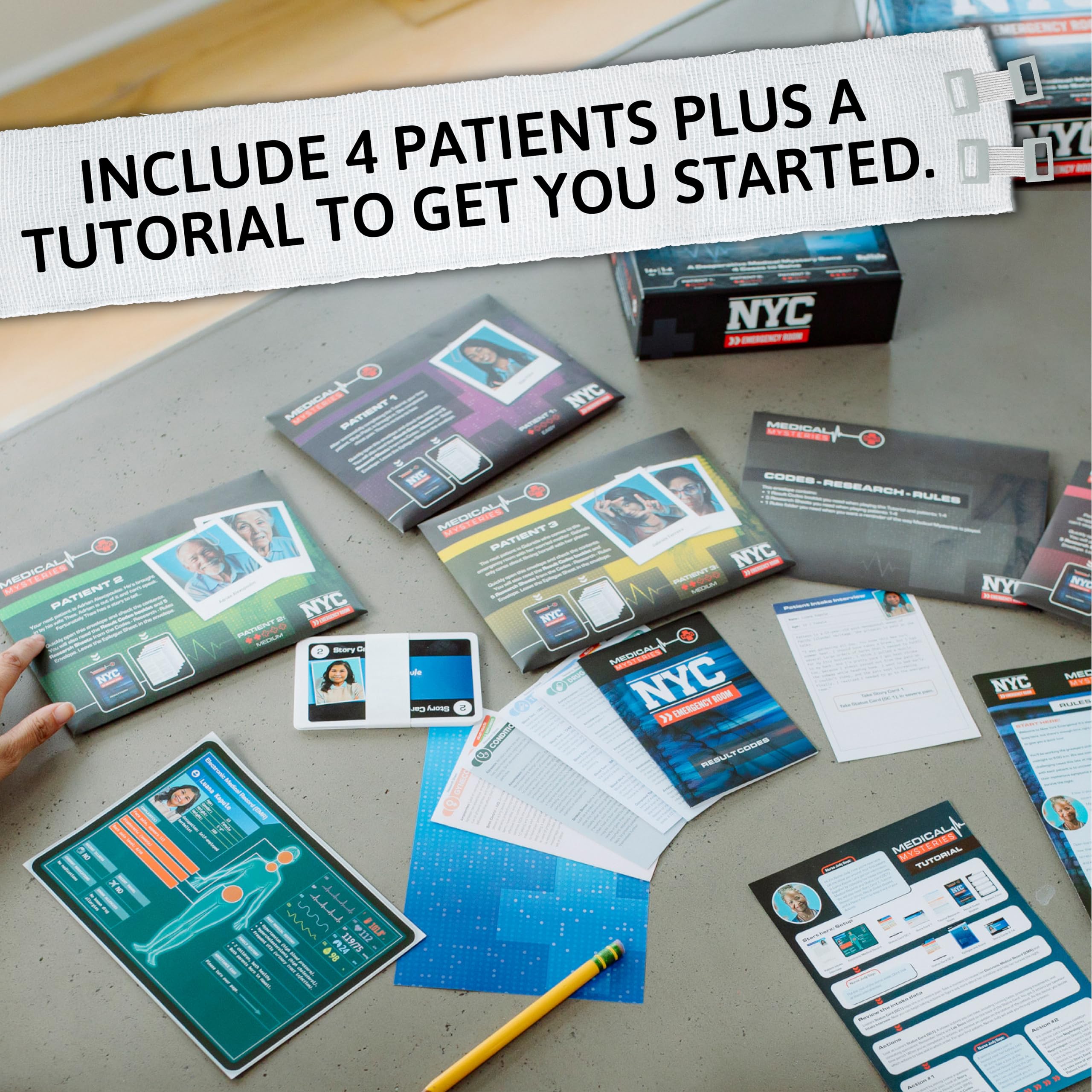 TOMY Medical Mysteries investigation game, Cooperative Game with 4 Cases to Solve, Will your patient survive the night - Image 4