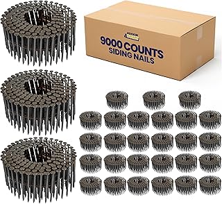 Rockin Rolls Siding Nails 2 Inch - 9000 Count – 15 Degree Wire Collated Coil Siding Nails, Full Round Head Galvanized Steel Nails, Fence Nails for Wood Fencing, Fits Siding Nailer & Coil Nail Gun