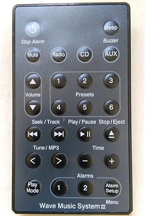 (Noir) Télécommande Universelle pour Bose Wave Music System Système Audio Awrcc1 Awrcc2 et I II III Player