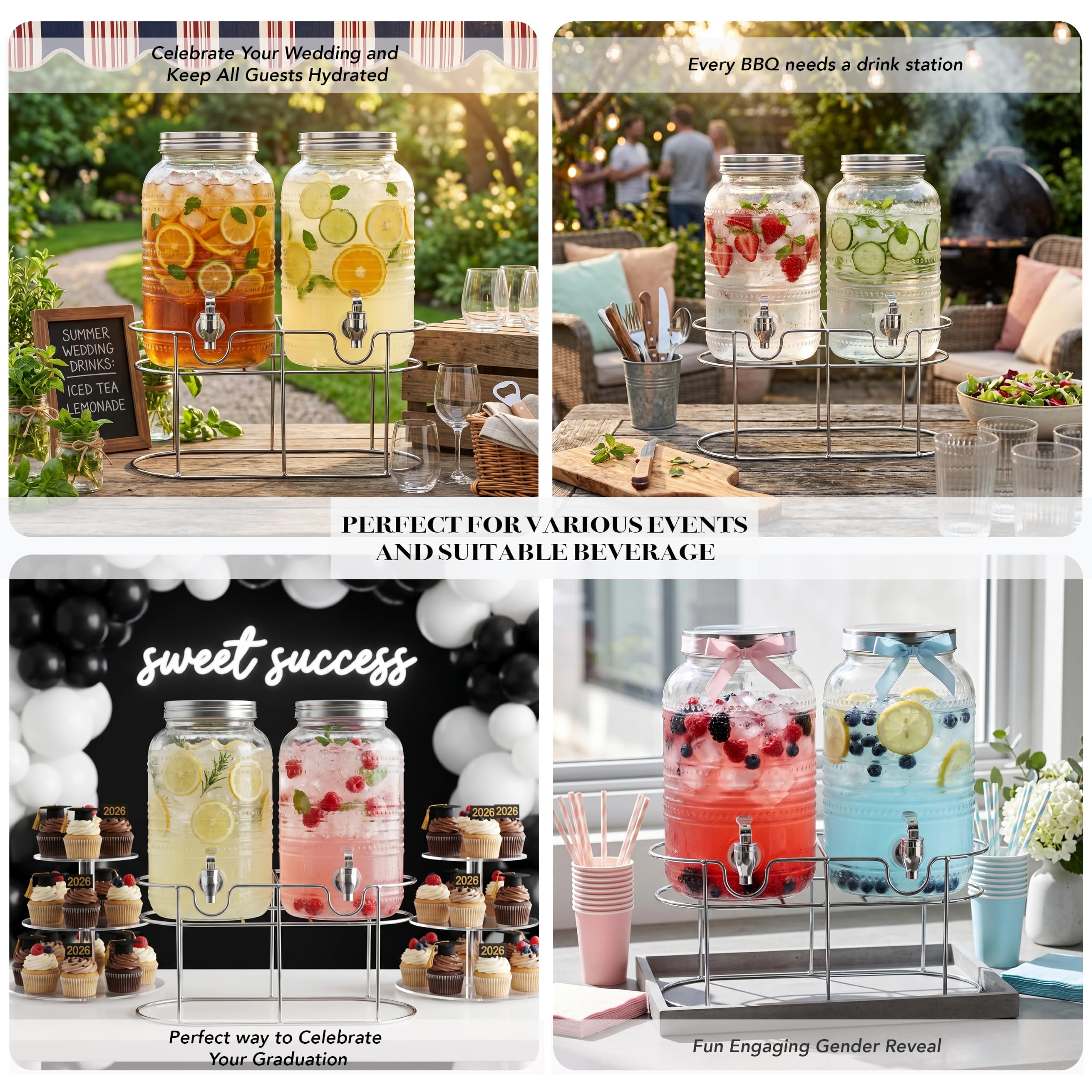 Amazon.com: Style Setter Glass BeverageDrink Dispenser Clear Liam