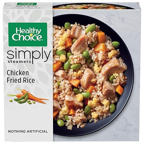 Healthy Choice Simply Steamers - Cena congelada arroz frito con pollo lleno de proteína 10 onzas